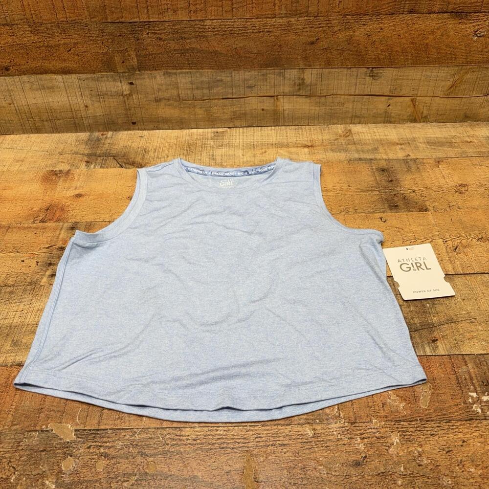 Athleta Girl Uptempo Midi Tank Girls Size 14 Blue Athletic Workout Top